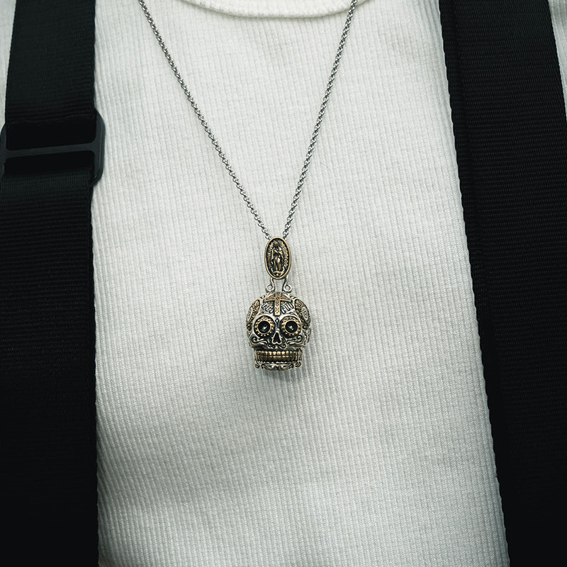 Large Calavera Sugar Skull Necklace