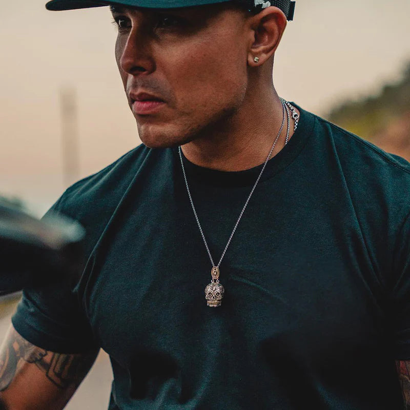 Large Calavera Sugar Skull Necklace