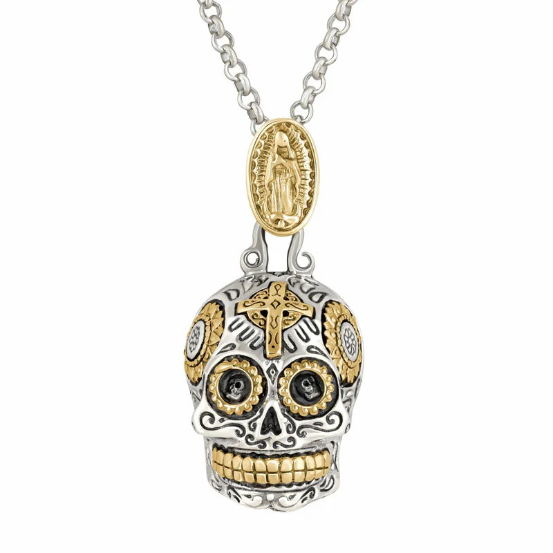 Large Calavera Sugar Skull Necklace